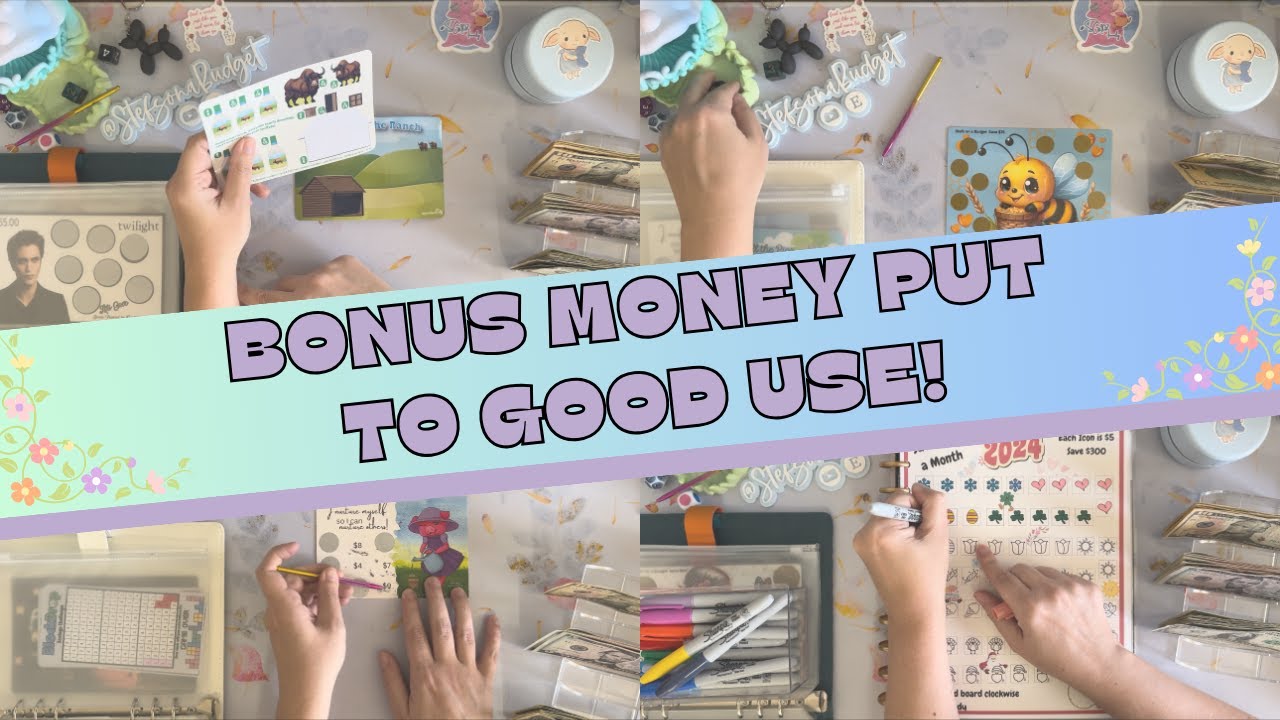 Bonus money finally getting cash stuffed into savings challenges!
