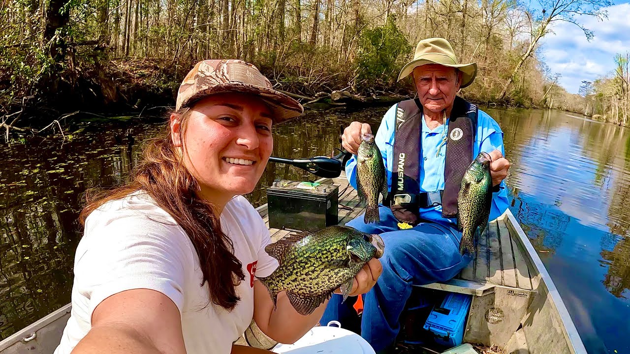 Crappie Fishing the SPAWN in a Cypress Swamp with Paw Paw!