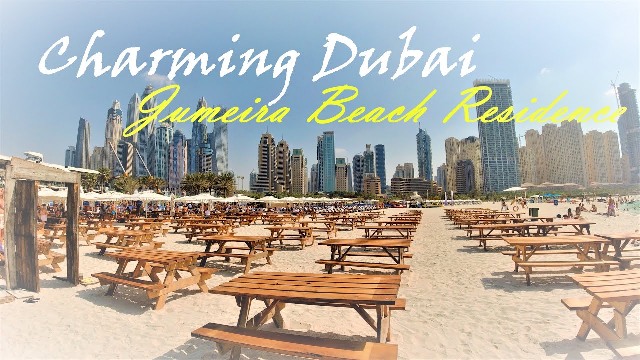 4K Beach Walk JBR, Dubai UAE- Amazing Place, Amazing People~ Dubai Marina Skyline