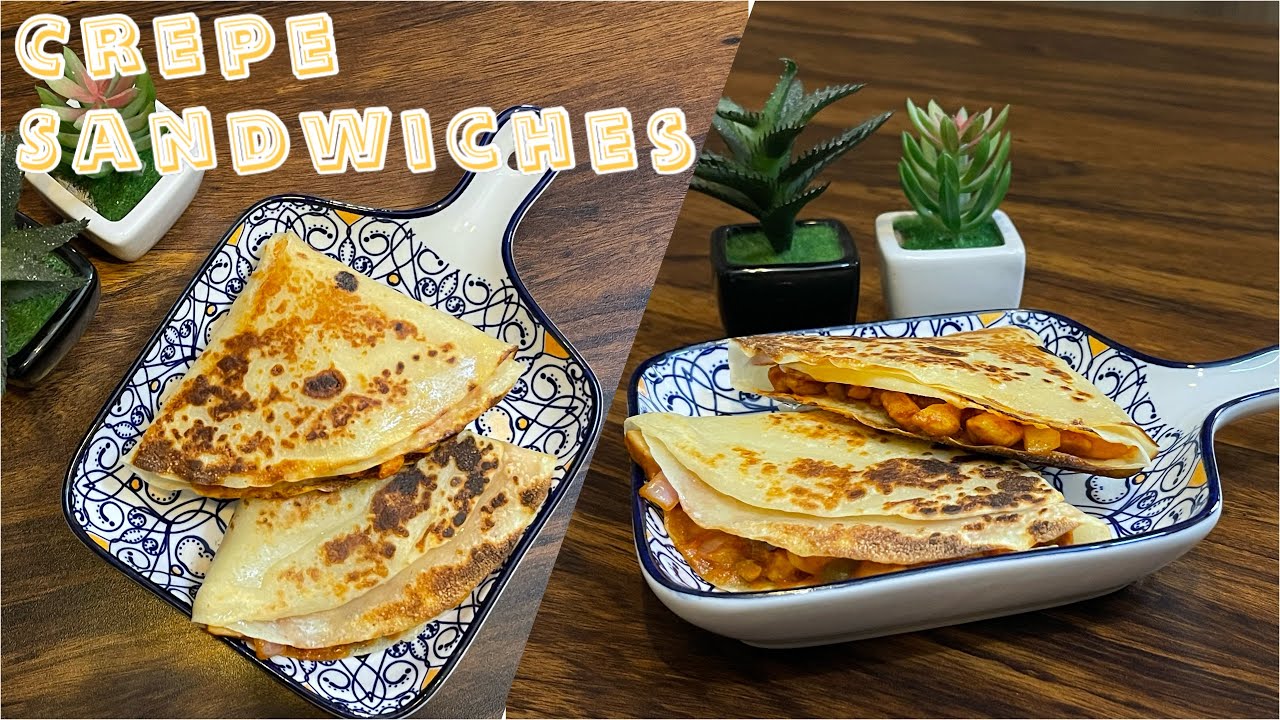 Crepe Sandwiches with Chicken Filling   #crepe #sandwich #homemaderecipe #chickenfilling