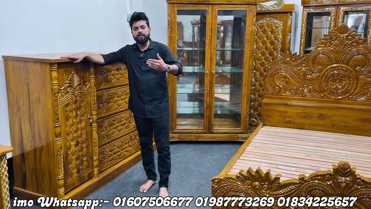 চিটাগাং সেগুন কাঠের আধুনিক ডিজাইনের  ফার্নিচার সেট দেখুন  ।।  New Model furniture.