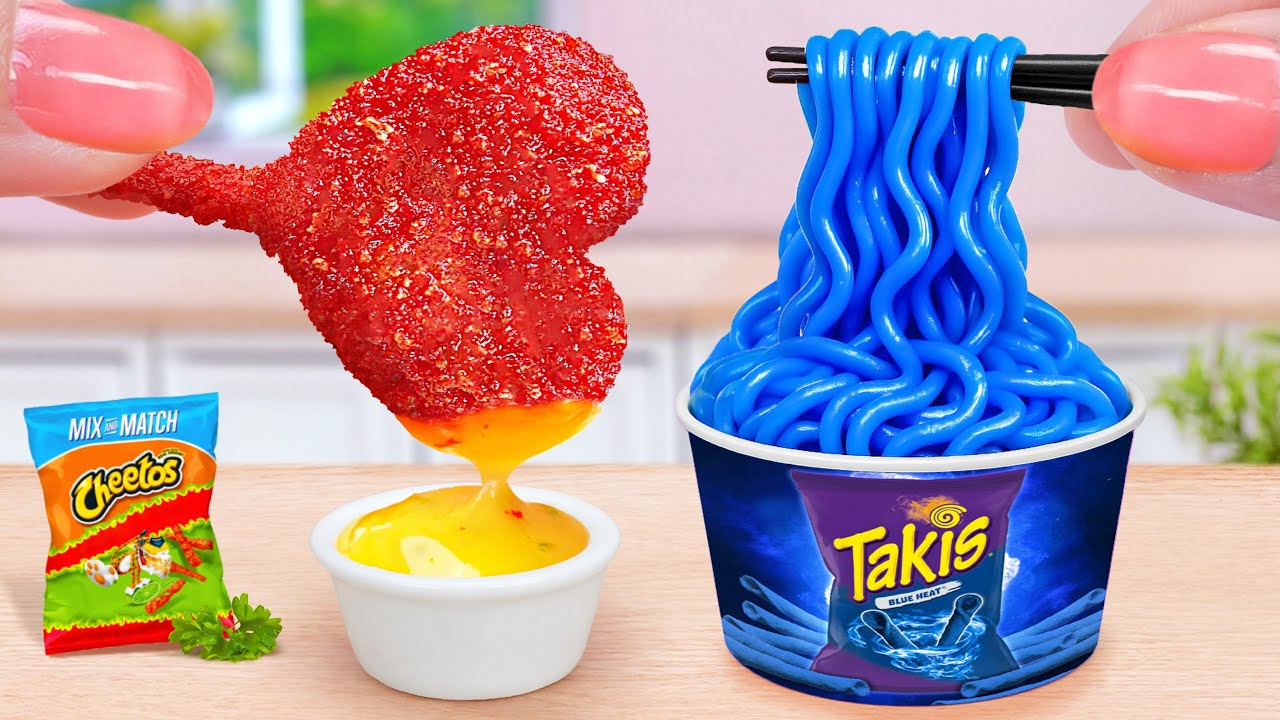Best Korean Street Food 💃🏻 Miniature Cheetos Chicken Thigh with Takis Noodles 💖 Tina Mini Cooking