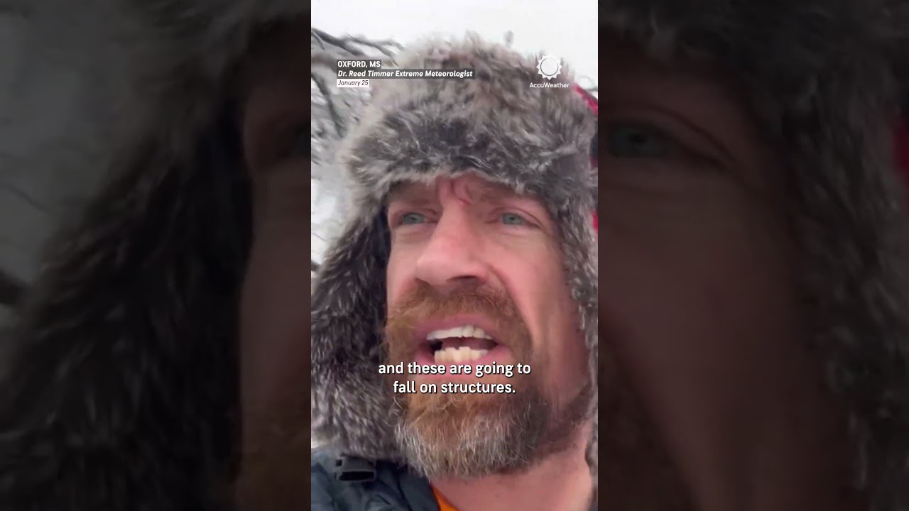 Ice Storm Snaps Trees in Mississippi | Reed Timmer Shows the Damage