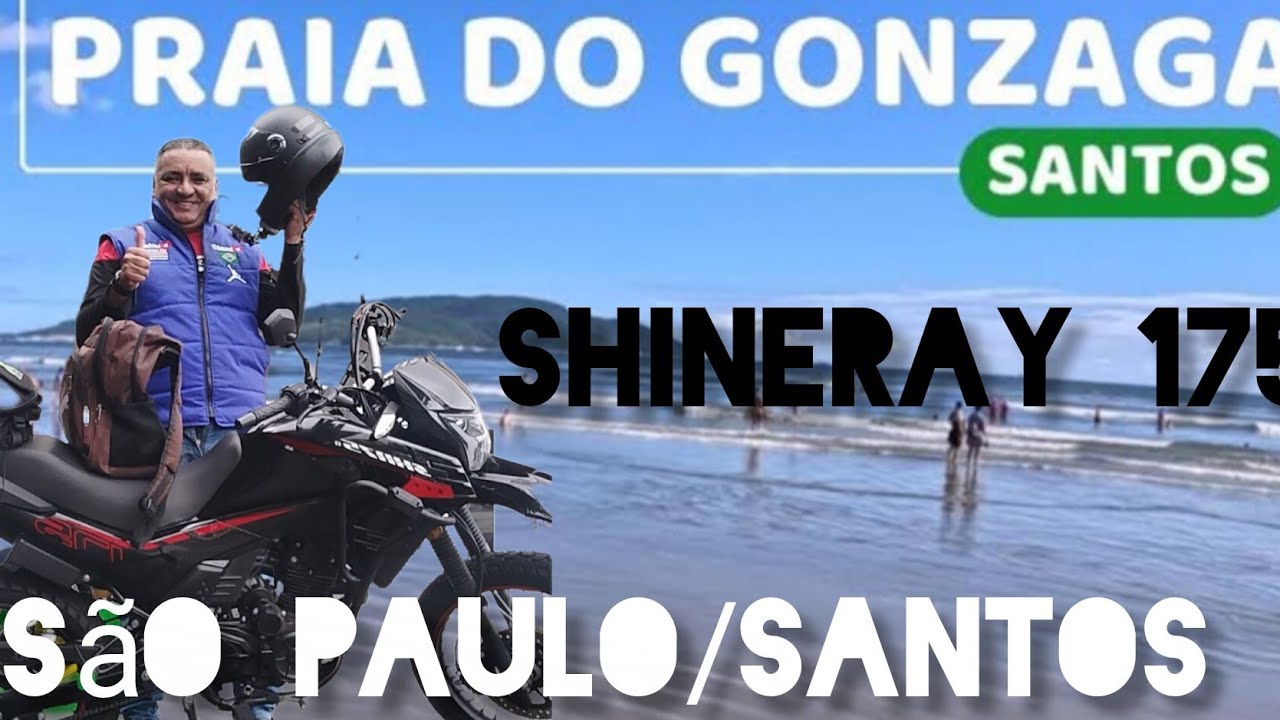 Canal 1 Santos Até A praia Do Gonzaga Di Moto Shineray 175 Cc