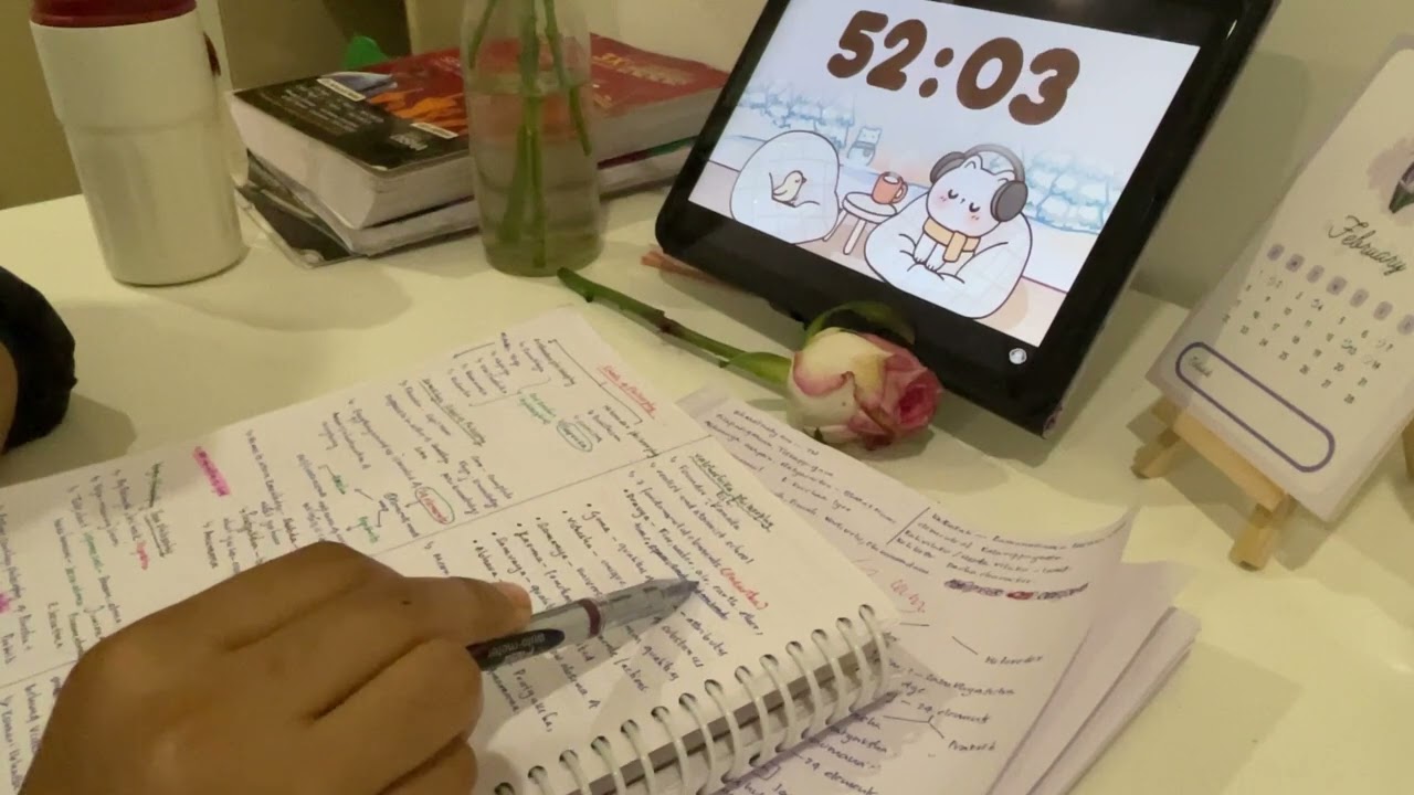 Study with me | 1 hour | ASMR | no background music | pen sound ✨☕️
