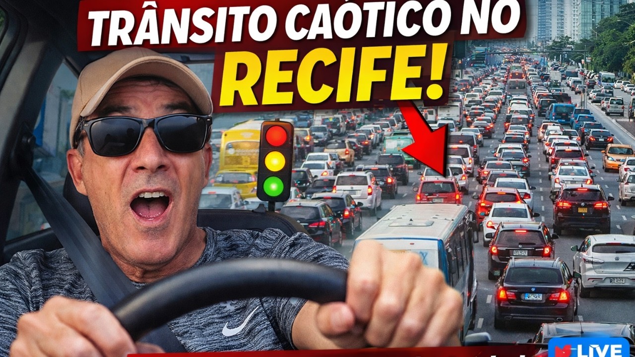 🔴Trânsito Caótico no Recife 🚗 Tour de Carro + Carnaval e Futebol