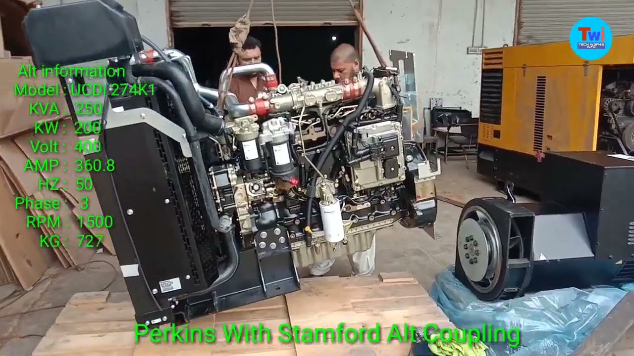 Perkins Diesel Engine Coupling with 250 kva Stamford Alternator