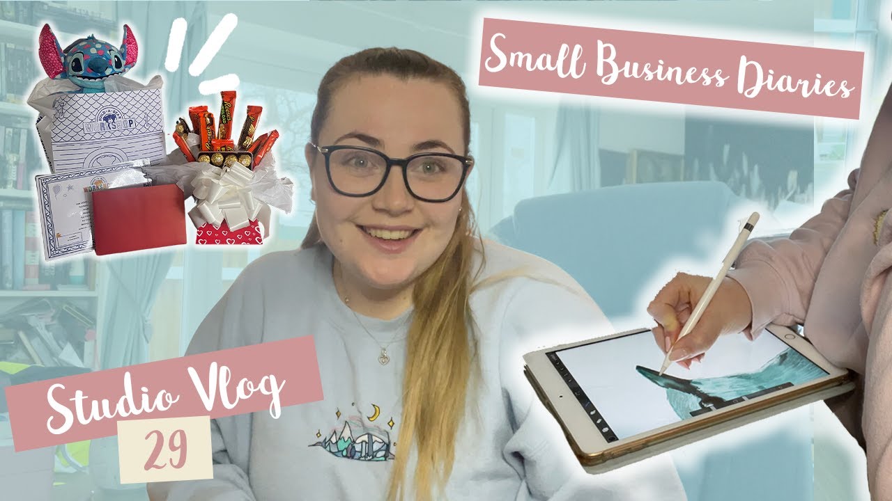 Making Valentines Gifts and Drawing my Spring Sticker Collection! | Studio Vlog 29