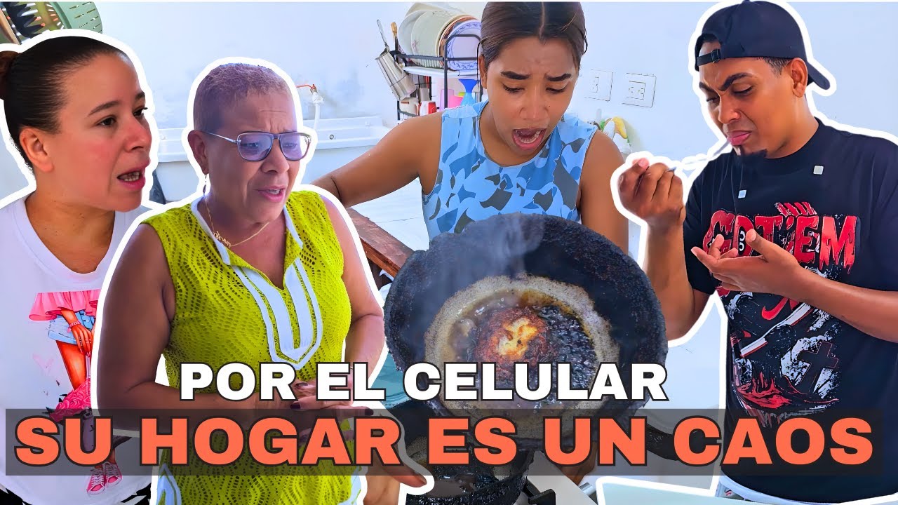 Por estar pegada al celular, la mujer tiene un caos en su casa