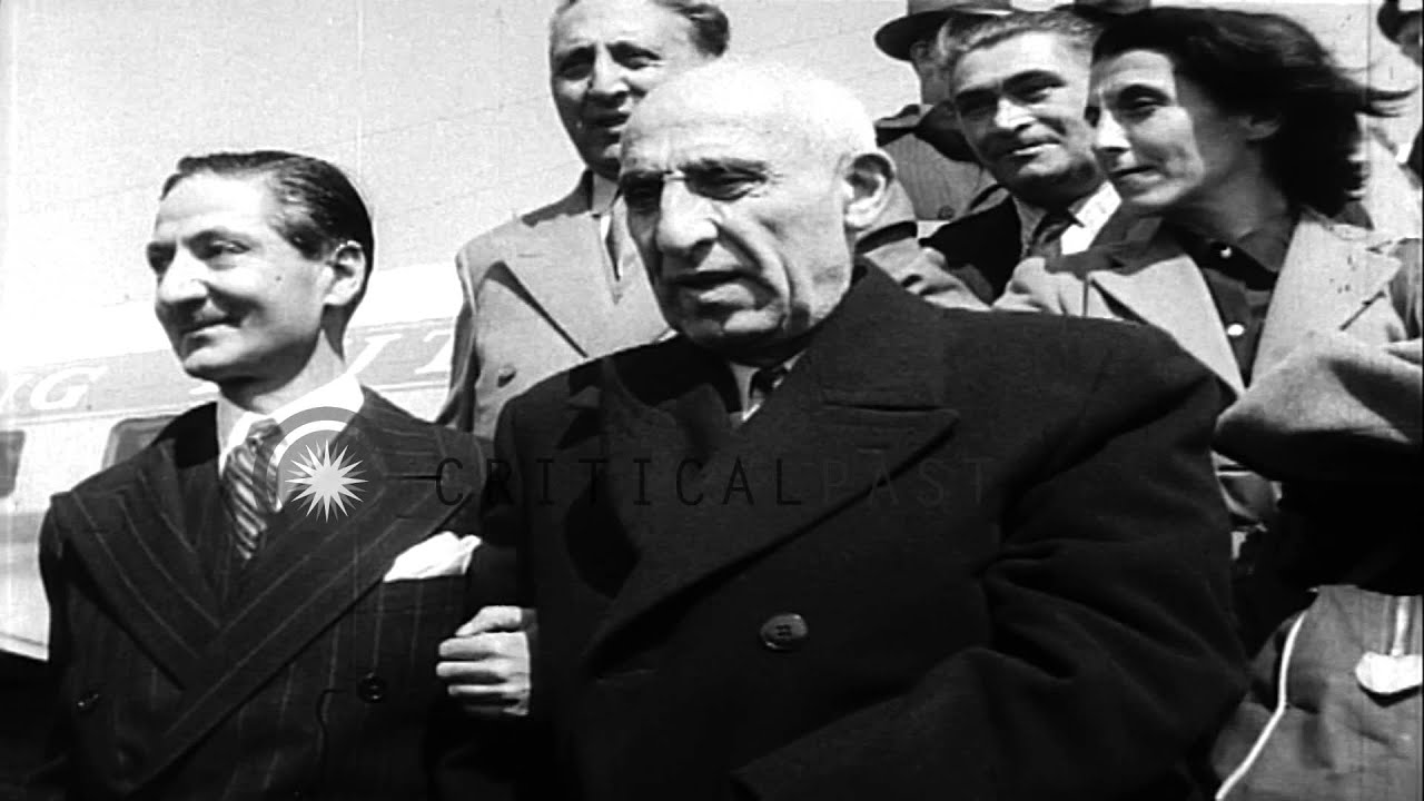 Mohammed Mossadegh, Premier of Iran enters a car  in New York City. HD Stock Footage