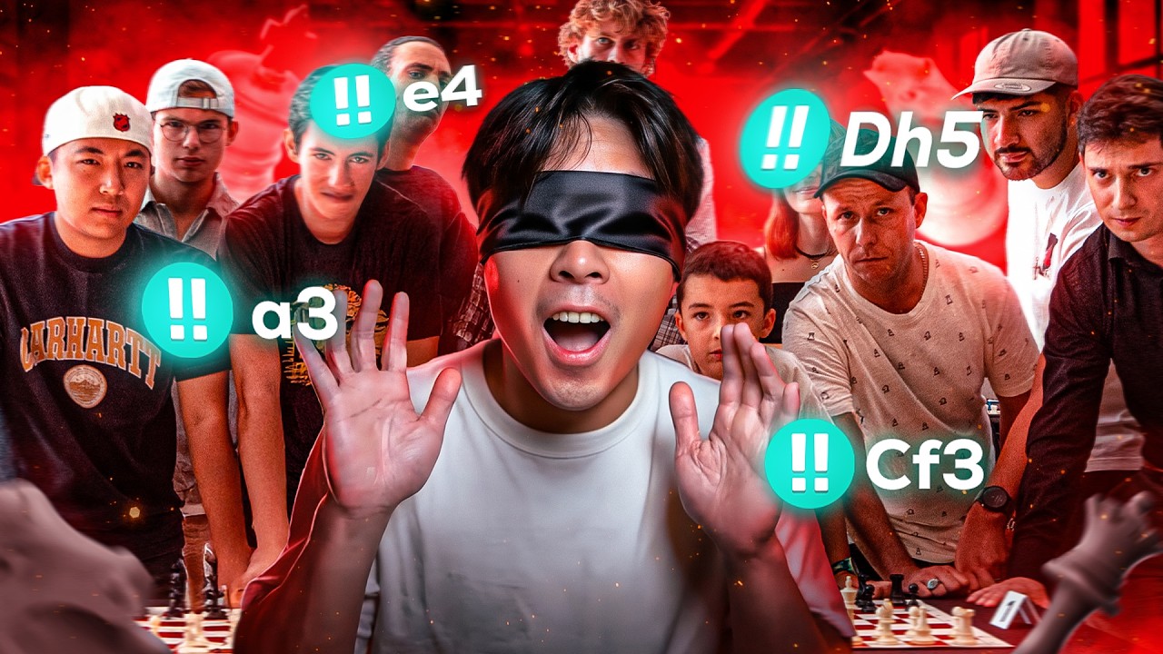 Ce MAÎTRE joue 2 PARTIES d'ÉCHECS en même temps les YEUX BANDÉS 👀 !!