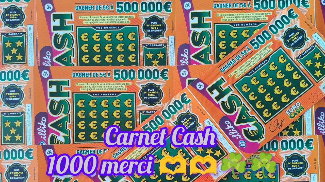 Grattage FDJ Carnet CASH 1000 merci Episode 2 🫶🫶🍀🍀#grattage #illiko #fdj #gains #cash