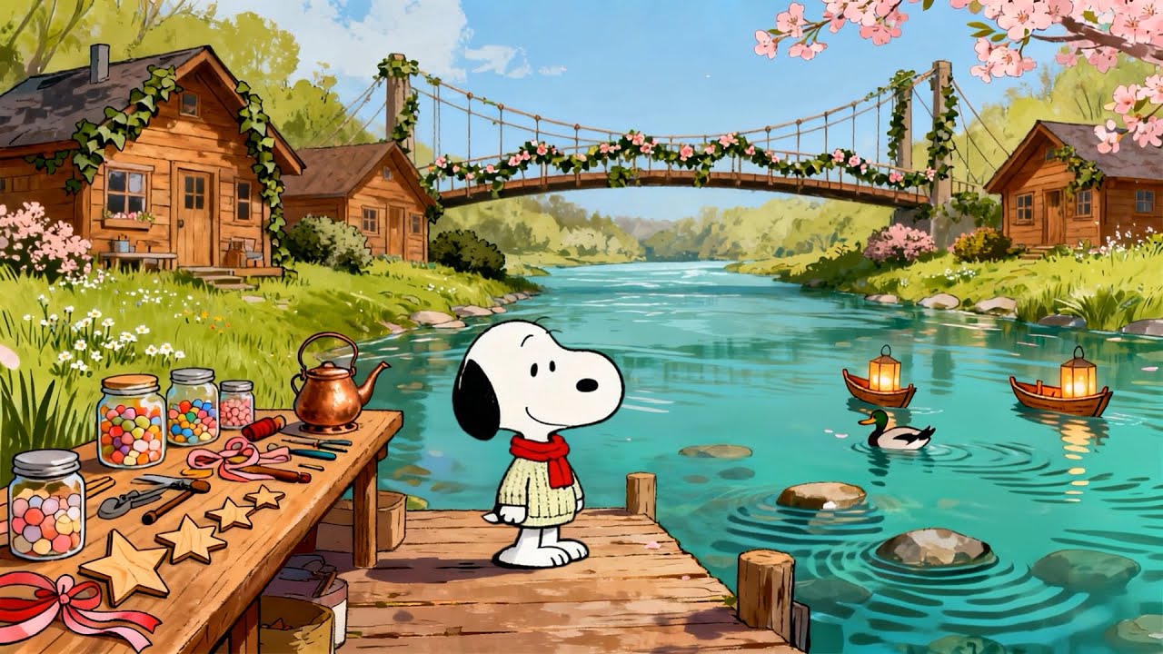 Snoopy's Peaceful Spring Morning 🌸 Gentle Lofi Music to Relax, Study & Unwind ☀️ Chill Lofi Beats