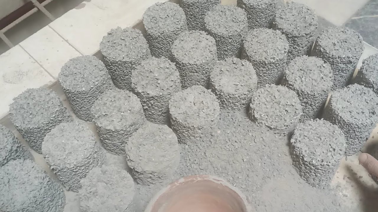 New concrete texture with clay pot crumbling satisfying crumbling #asmr #oddlysatisfying #satisfying