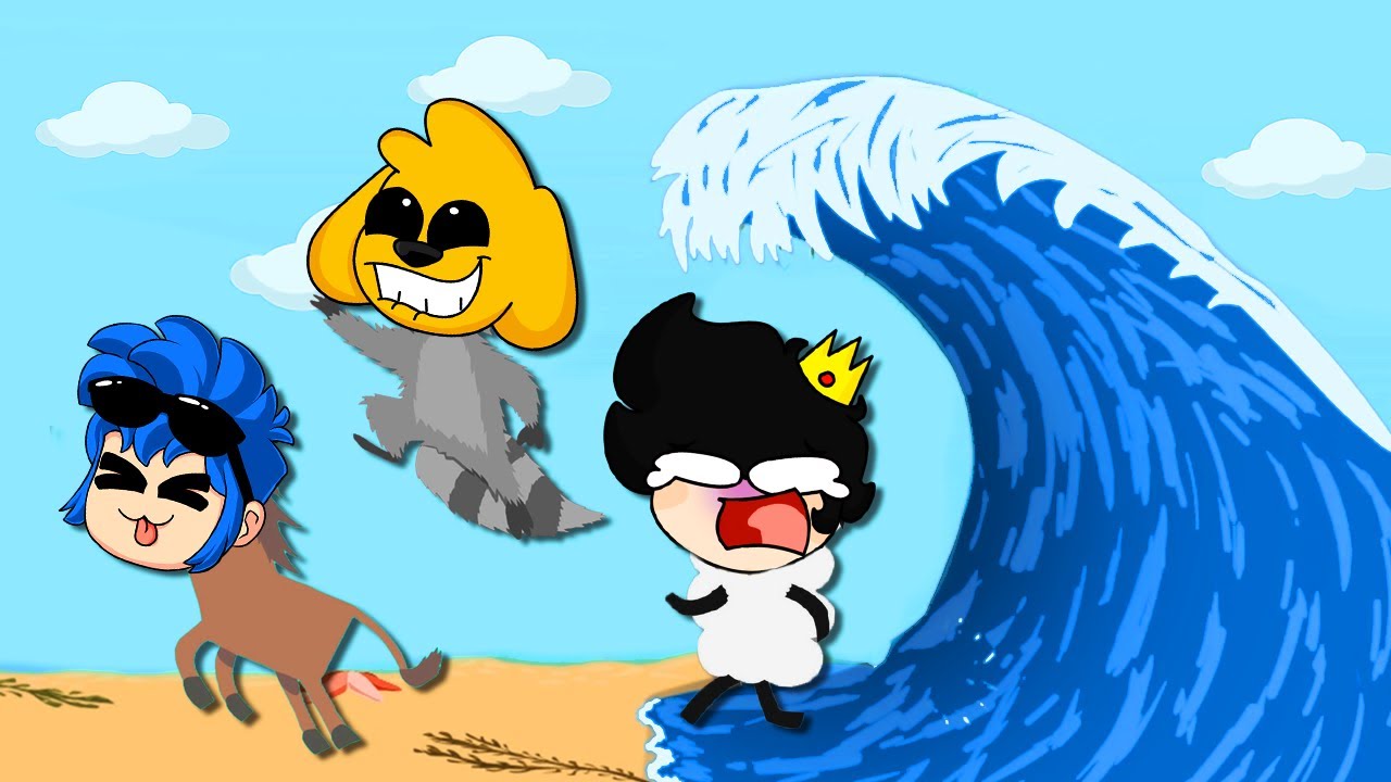 ¡Los ANIMALES TRAMPOSOS ESCAPAN del TSUNAMI GIGANTE! 😱 ULTIMATE CHICKEN HORSE #3