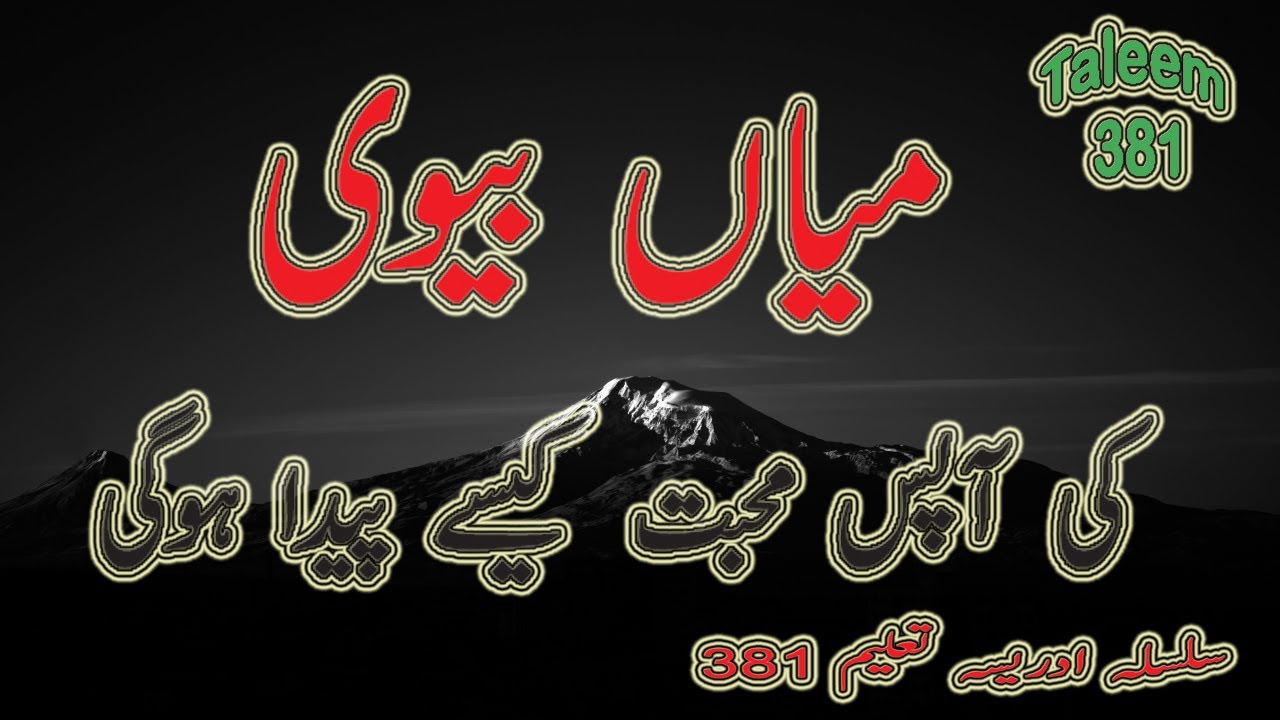 Mian Biwi Ki Aapas Main Mohabat Paida Ho Jai Gi | Silsila Idreesia Multan | Taleem 381