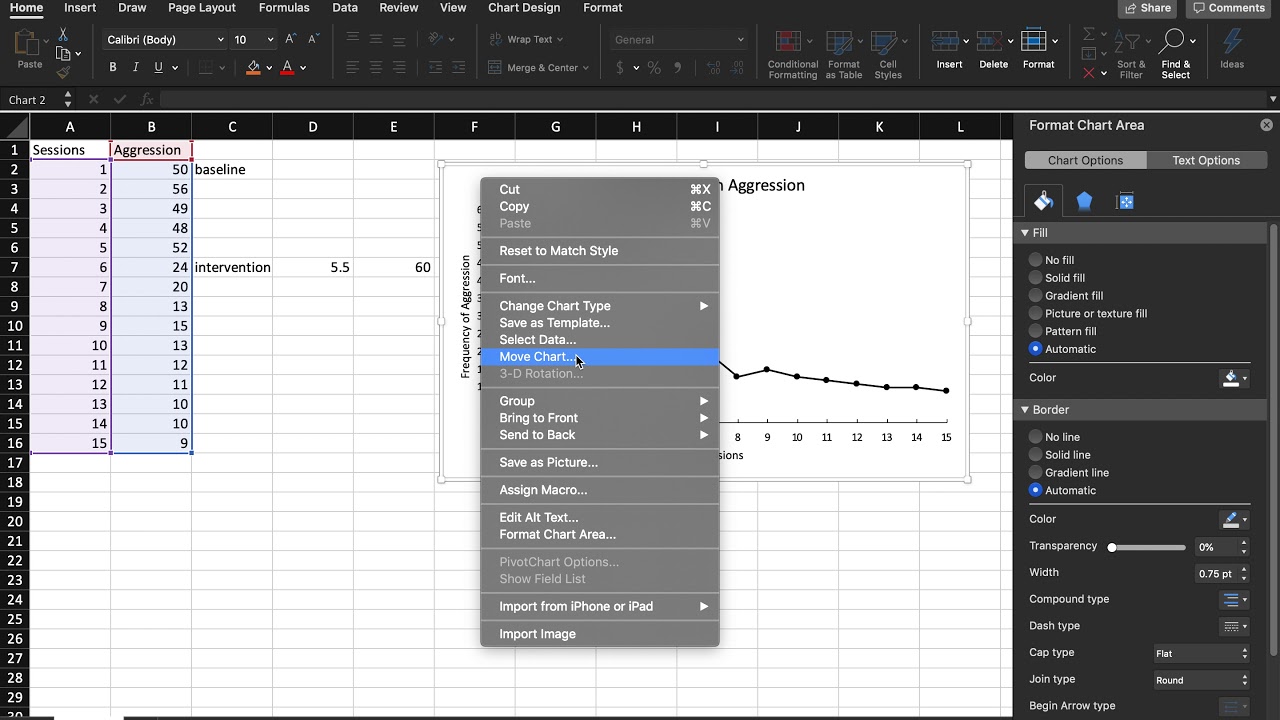 Graphing Tutorial:  Simple AB Design APA Format
