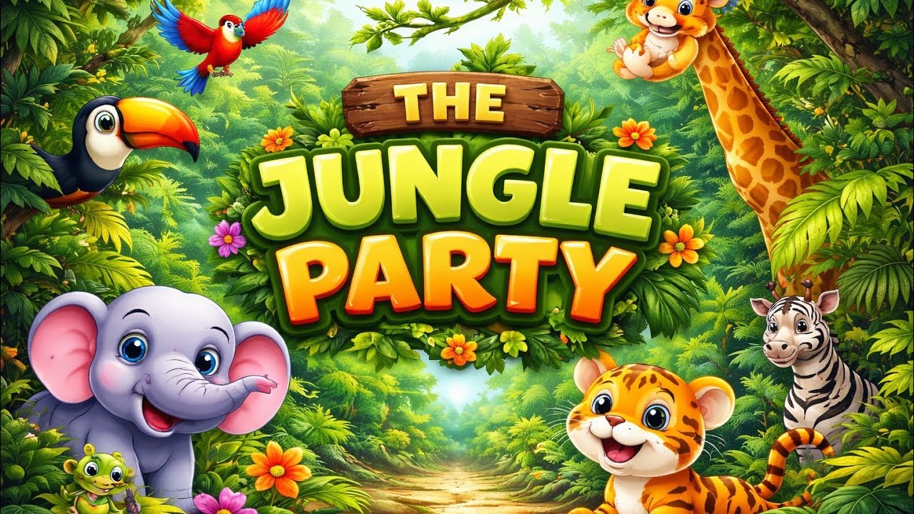 The Jungle Party  | Fun 3D Animated Jungle Song for Kids | Nursery Rhyme