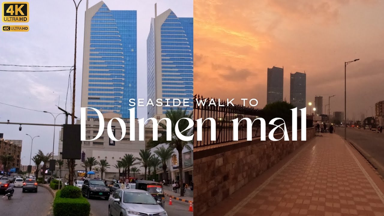 Karachi Seaside Walk to Dolmen Mall | Walking Tour 4K 60fps 