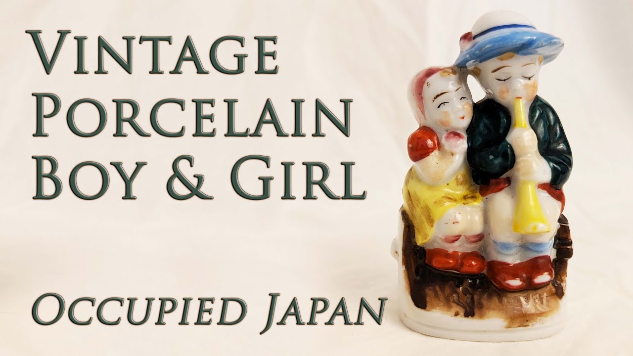 Vintage Porcelain Boy & Girl Occupied Japan - Her Eyes Tell The Story~
