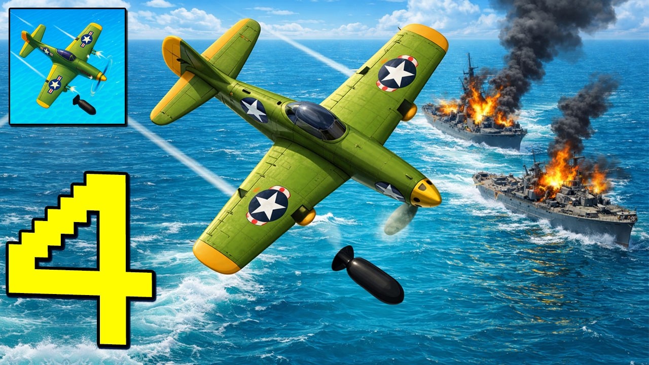 Bomber Ace: WW2 war plane - Gameplay Walkthrough Part 4 - Destroy All enemy (Android,iOS)