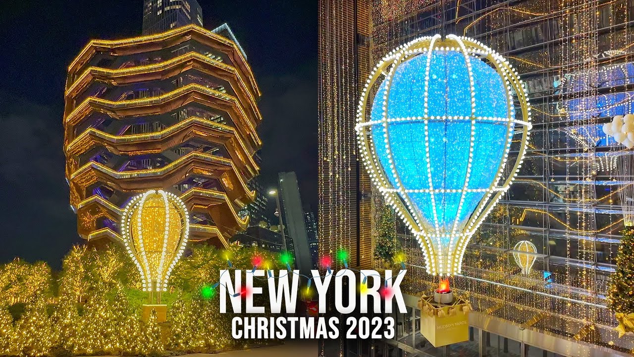 NYC Christmas Walk 2023 ✨ Hudson Yards Christmas Lights & Vessel 2023 ✨
