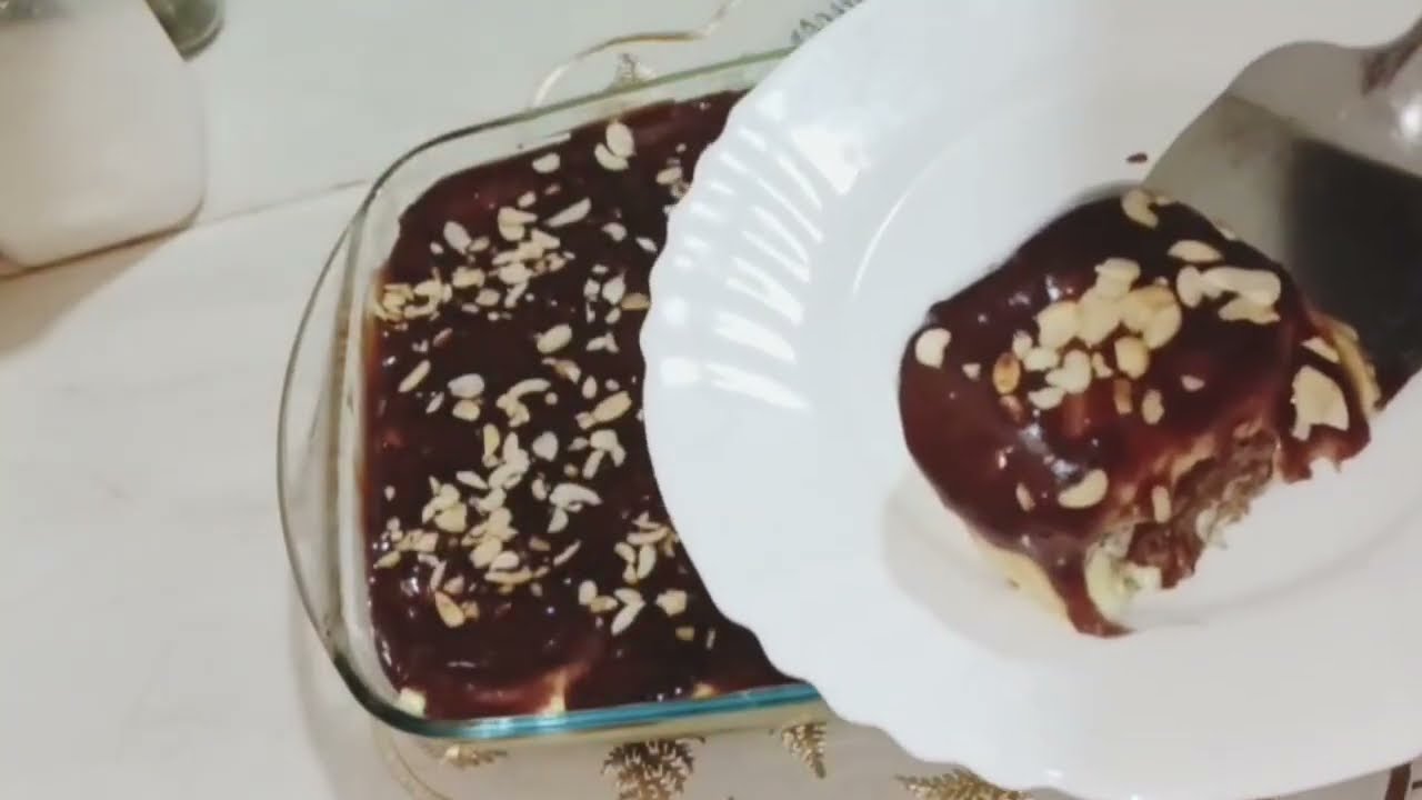 تحلية باردة بالفلو وكريم شانتي والشوكولا، بلا فرن وبمكونات بسيطة 🔥