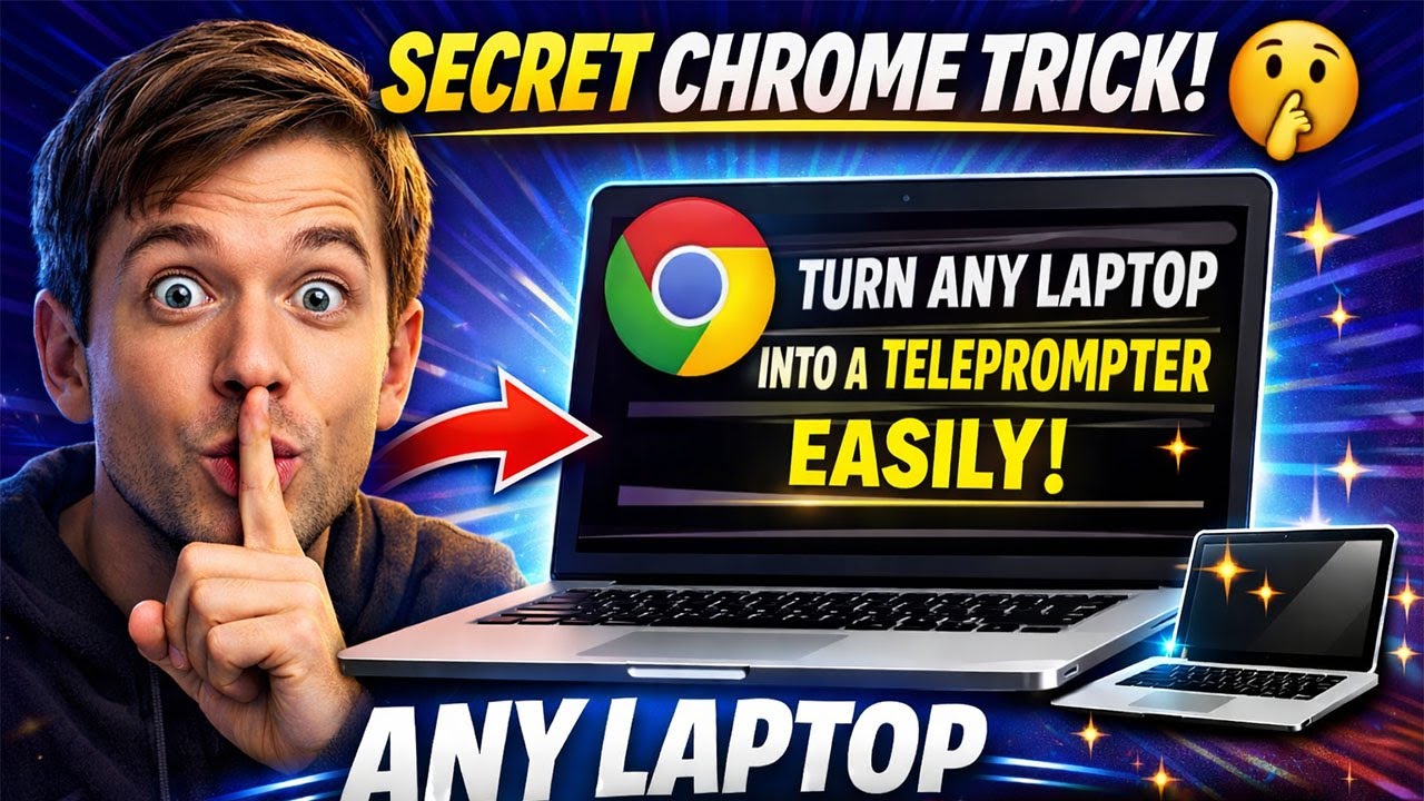 Secret Chrome Trick! 🤫 Make ANY Laptop a Teleprompter (No Apps!) 💻✨