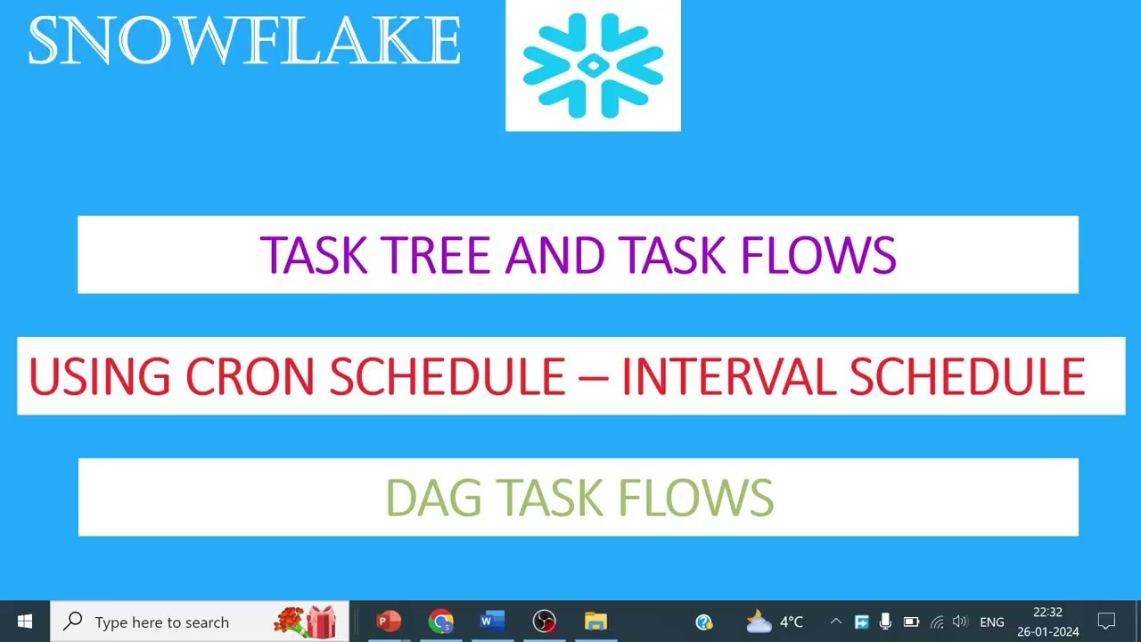 Snowflake Task Tree - DAG Approach - Cron and Interval based Schedules 05