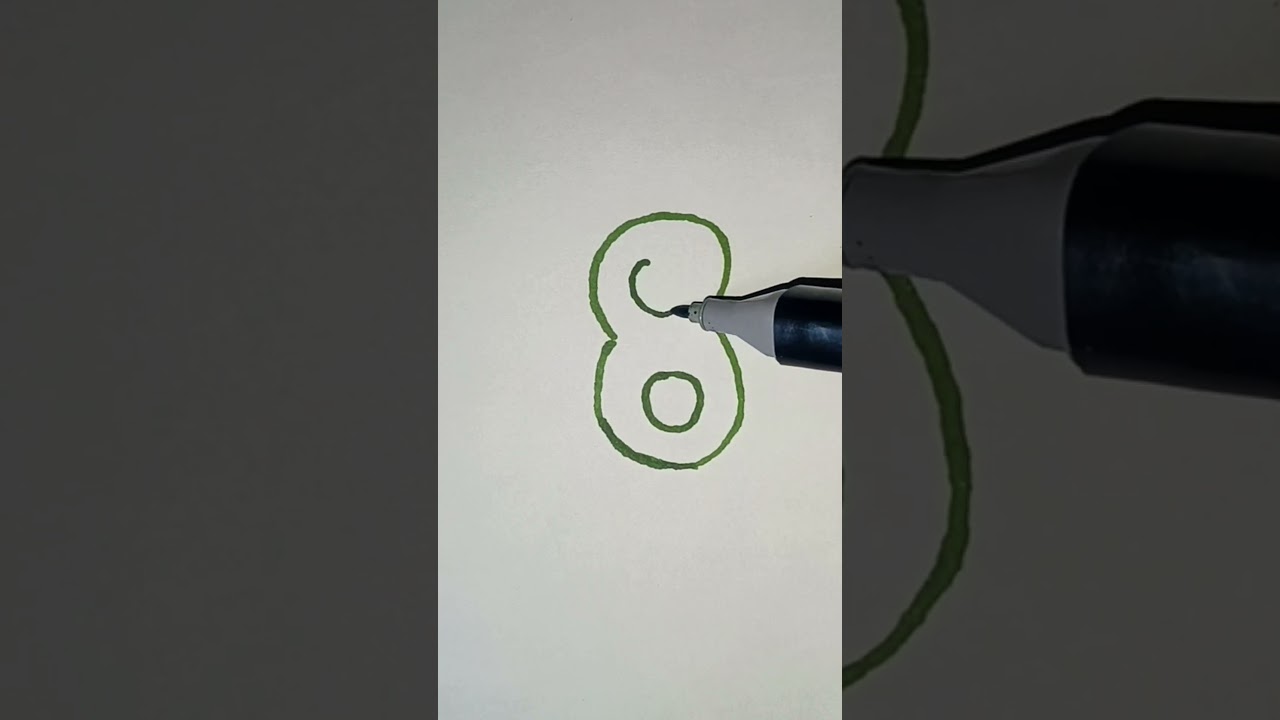 3d Number 8 | 3d Calligraphy art #shorts #satisfying #satisfyingvideo  #trendingvideo