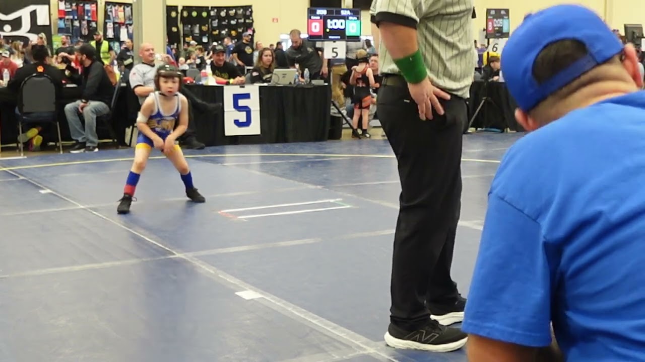 Elliot 6 years old wrestling match # 74 win by pin!