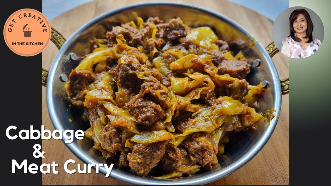 Вкусное индийское карри с капустой и говядиной. В англо-индийском стиле.