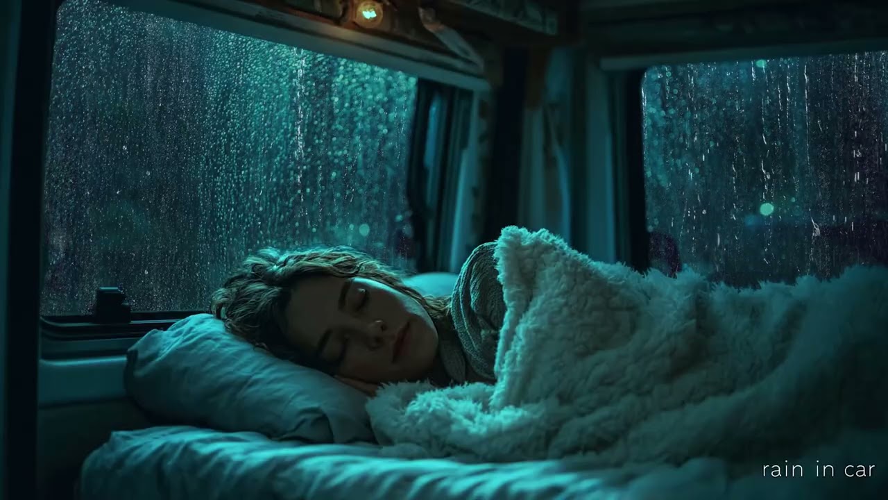 ⚡️ Rain and Thunder Sound On Window Car for Sleeping, Insomnia, Relaxation, Meditation, Focus, Yoga