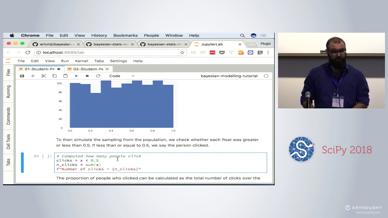 Bayesian Data Science Two Ways: Simulation and Probabilistic Programming | SciPy 2018 Tutorial