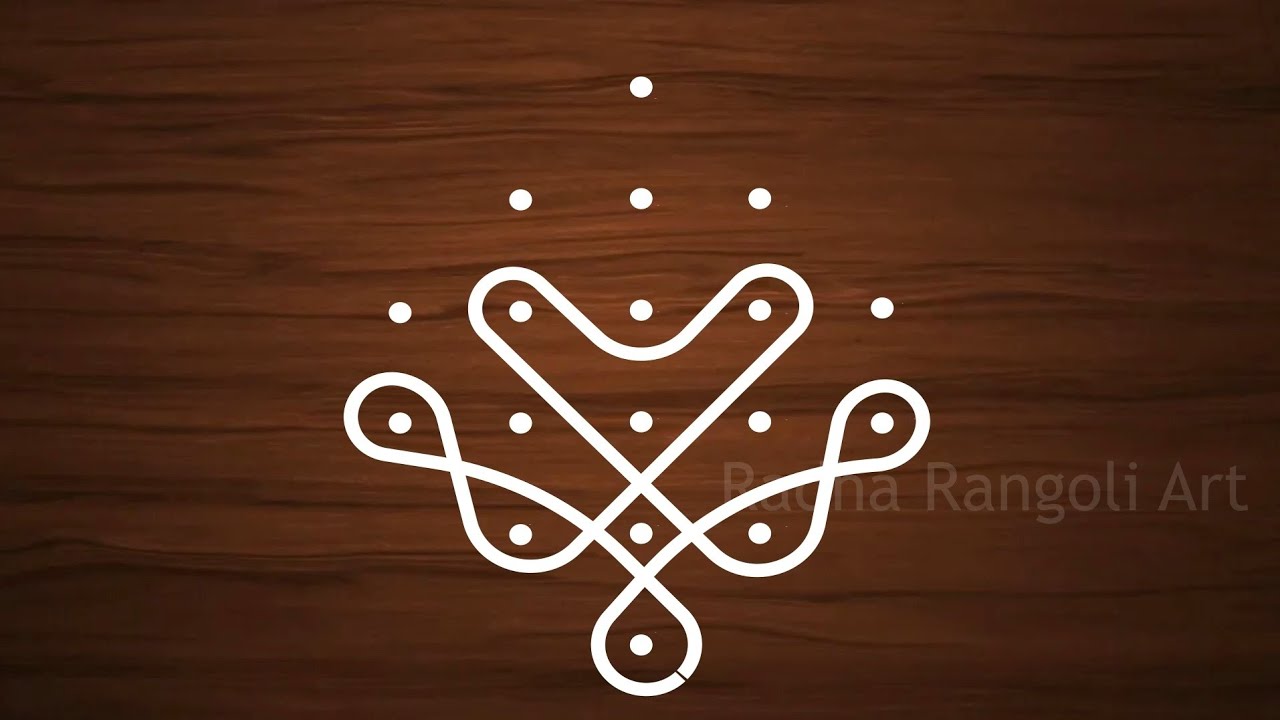 Creative rangoli with dots | 6 to 2 dots rangoli | small rangoli 