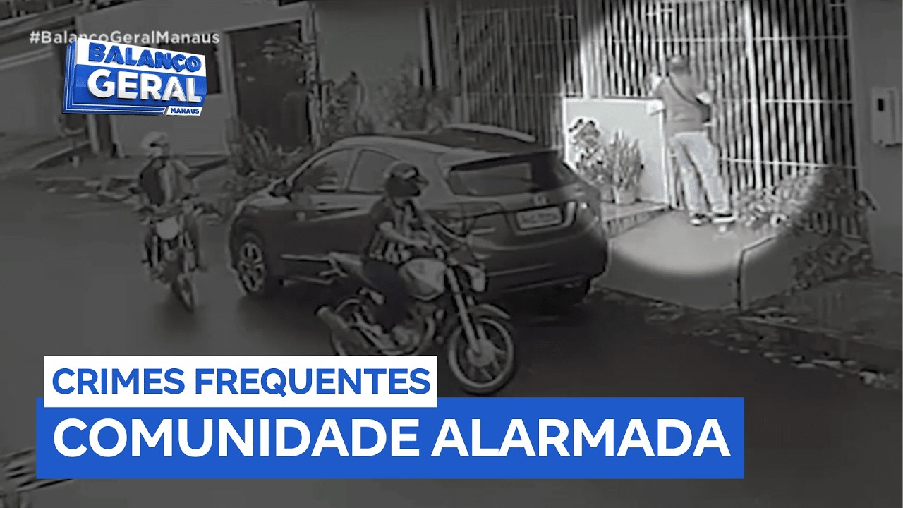 Câmera de segurança flagra momento em que homem foge de assalto na zona norte de Manaus (AM)
