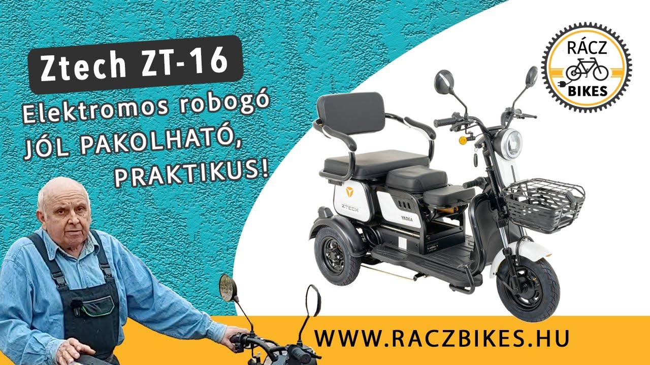 ZTECH ZT-16 Háromkerekű elektromos robogó, jól pakolható, praktikus és a horgászok kedvence!