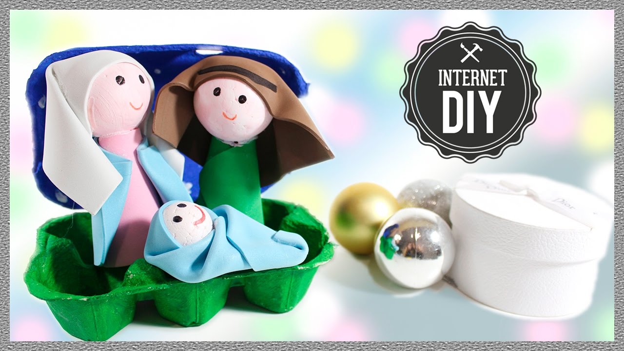 Cómo hacer un BELÉN para NIÑOS casero reciclando una huevera - DIY CHRISTMAS Nativity DECOR
