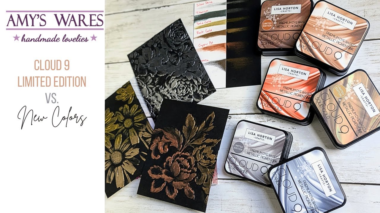 Limited Edition VS New Colors! Cloud 9 Inks Lisa Horton Metallics! Side by Side Comparison!