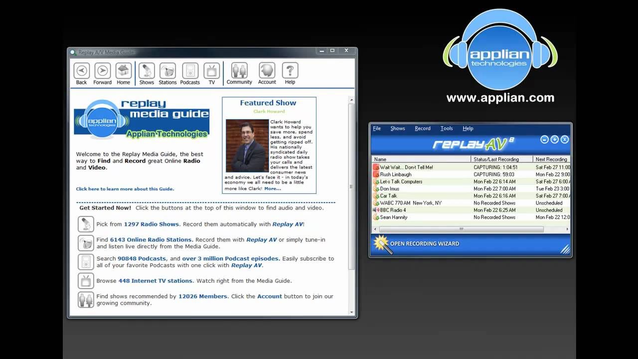 Introduction to Replay AV: How to Automatically Record/Download Streaming Radio shows/stations