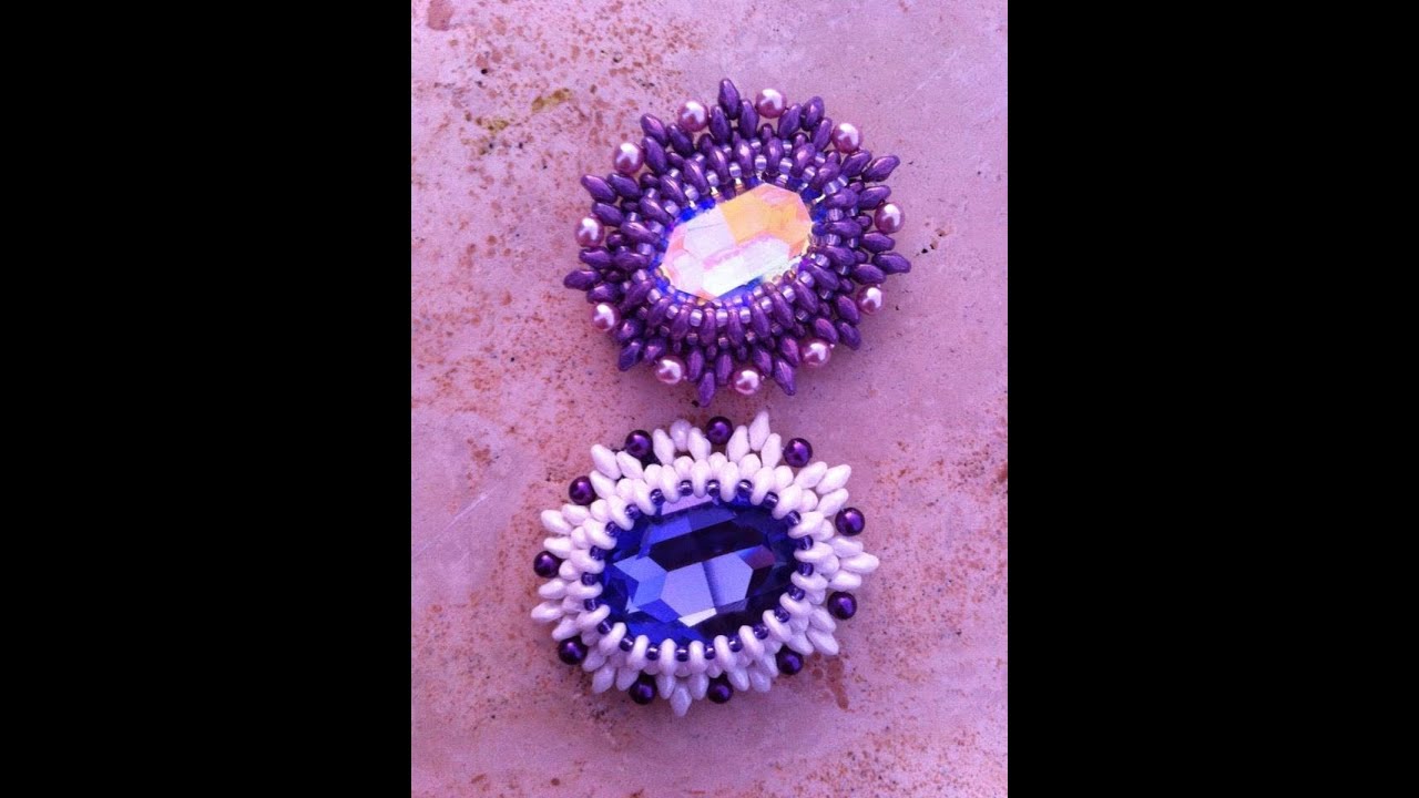 DIY tutorial : incastonare un ovale Swarovski con superduo/twin : 