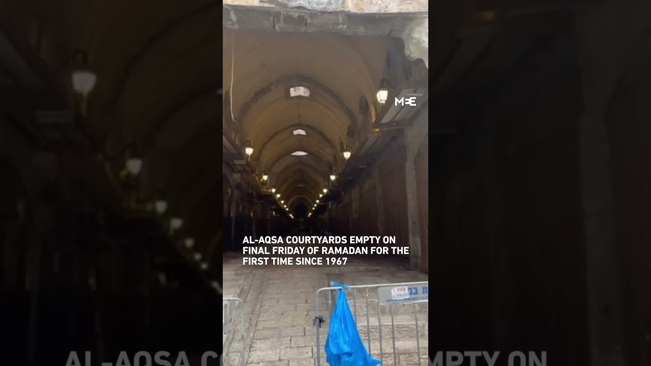 Al-Aqsa mosque and surrounding markets empty on final Friday of Ramadan for first time since 1967