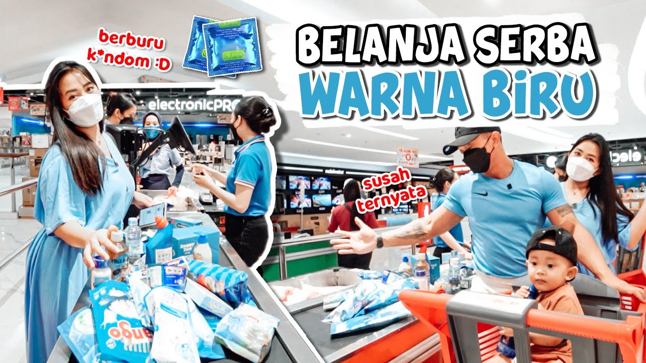 BELANJA SERBA WARNA BIRU !!! SUSAH TERNYATA | ENDINGNYA MALAH BERBURU K*ND*M 😅