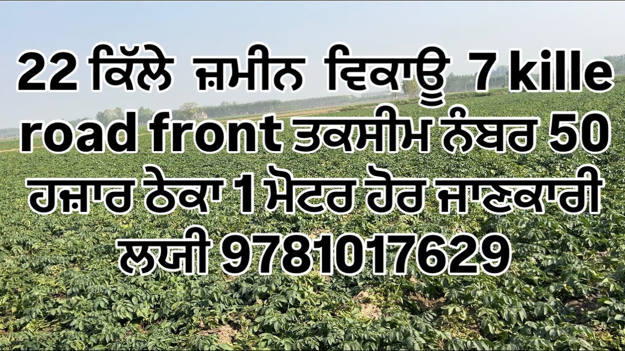 22 kille land for sale 7 kille road front taksem number for more information call 9781017629