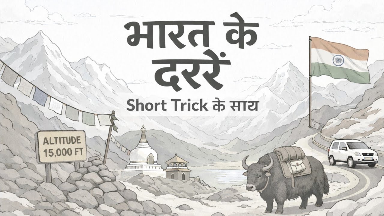 भारत के दर्रे (bharat ke pass) short trick se yaad kare