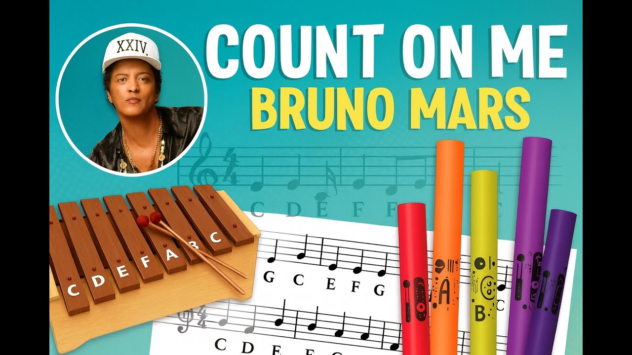 Count on Me– Xylophone & Boomwhackers (Classroom Play-Along) || Sheet Music with Note Names