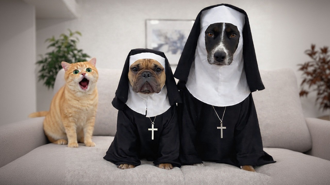 The Cat's Reaction When it Sees a Dog in Costume 😱 Funny Dog and Cat Reactions 2026