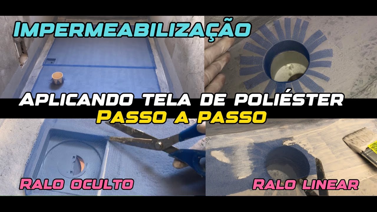 IMPERMEABILIZAÇÃO - Passo a passo de aplicação de TELA DE POLIÉSTER com membranas acrílicas.