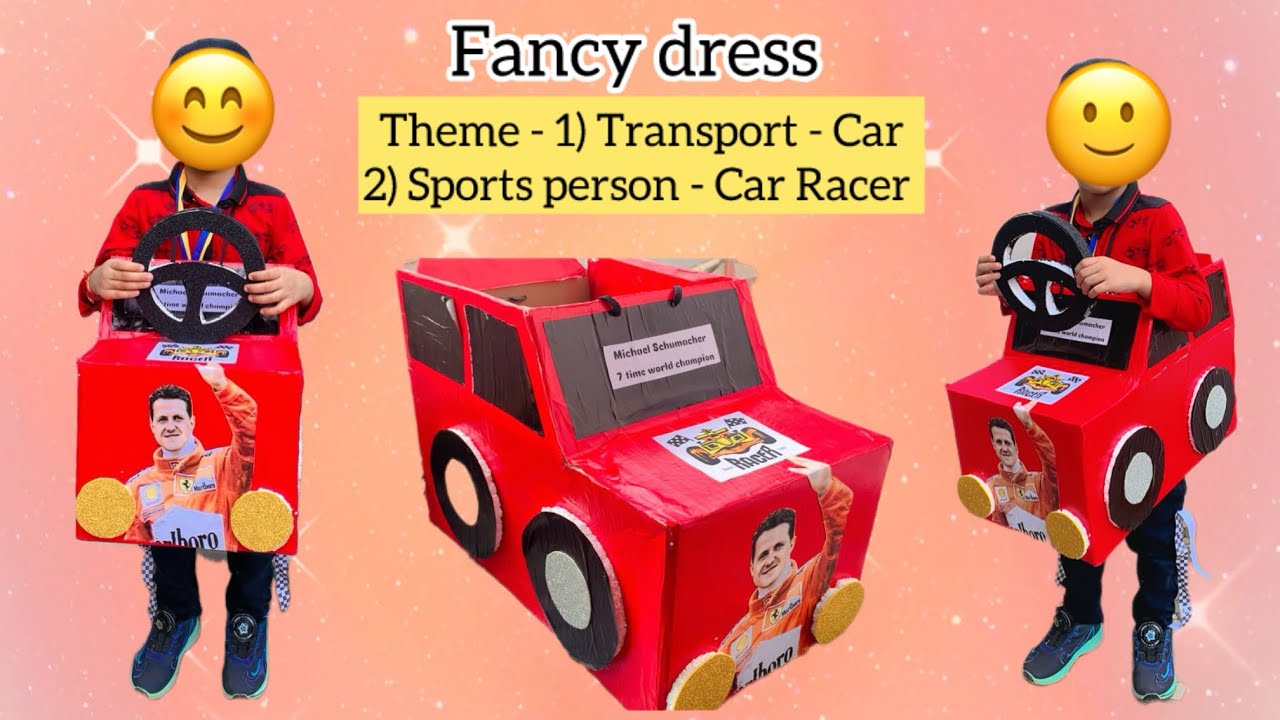 DIY car costume/ How to make a cardboard car / fancy dress competition idea / 1st prize 🏆 