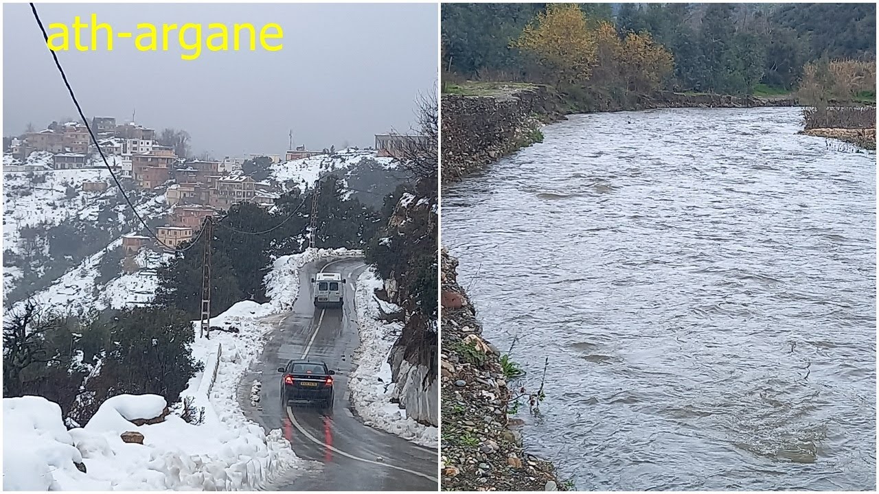La Neige Sur Les Hauteurs , Vu Sur Les Rivières De Djurdjura Qui se Jette Dans Le Barrage Taksebt